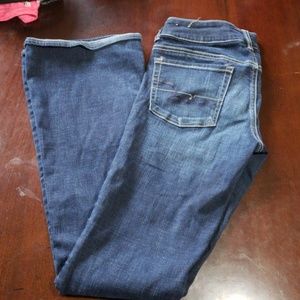 AE Double Button Flare Jeans.